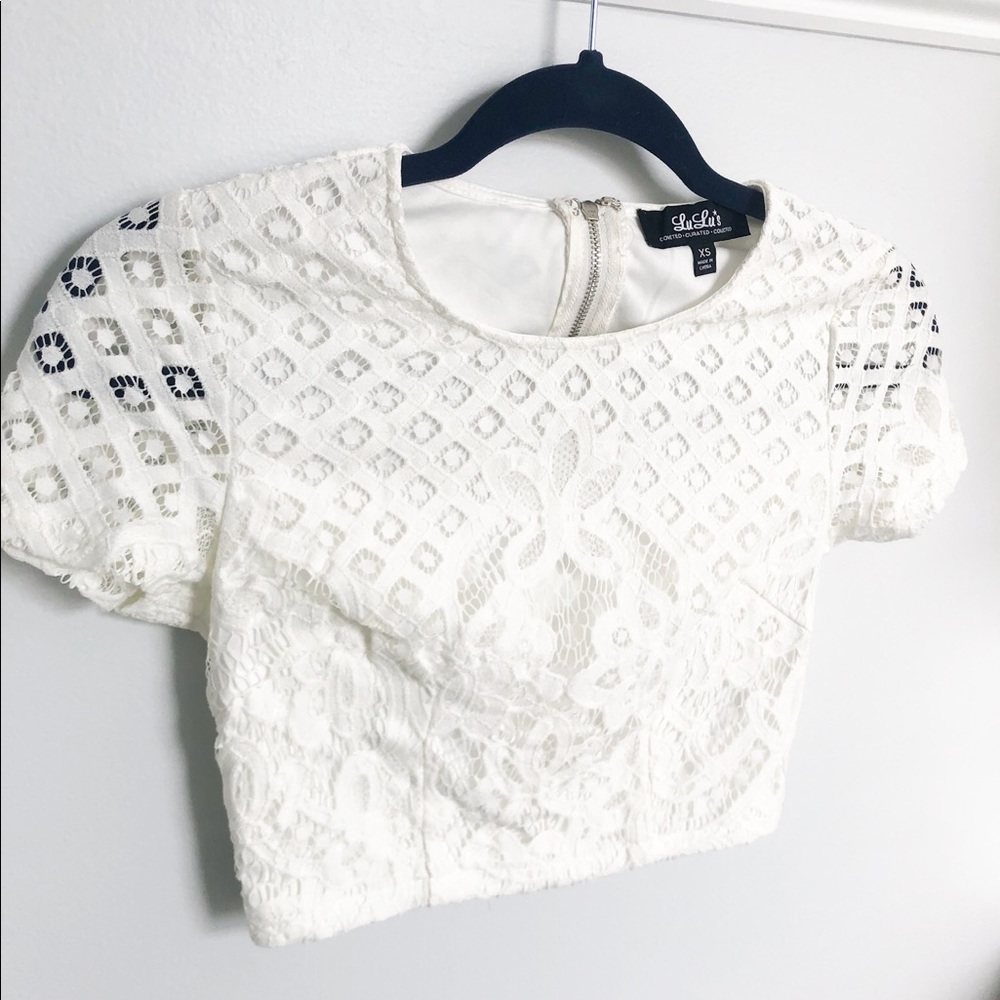 NWT Lulu’s White Lace Two Piece Set
